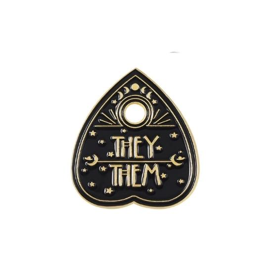 They / Them Pronouns Ouija Planchette Enamel Pin Pin PRIDE MODE