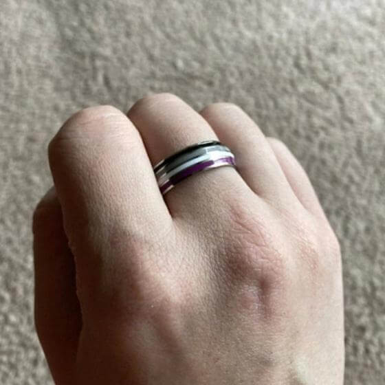 Asexual Pride Ring Ring PRIDE MODE