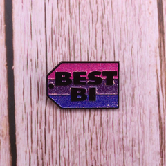 "Best Bi" Pride Glitter Enamel Pin Pin PRIDE MODE