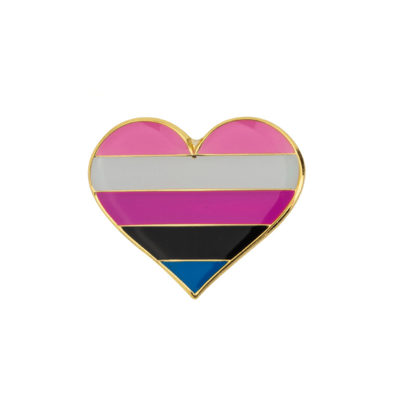Genderfluid Pride Heart Enamel Pin Pin PRIDE MODE