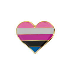 Genderfluid Pride Heart Enamel Pin Pin PRIDE MODE