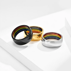 Hidden Rainbow Inner-Striped Ring Ring PRIDE MODE