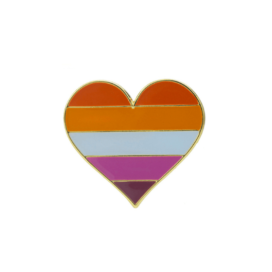 Inclusive Lesbian Pride Heart Enamel Pin Pin PRIDE MODE