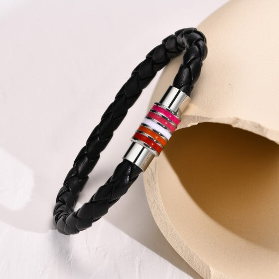 Lesbian Pride Leather Rope Bracelet Bracelets PRIDE MODE