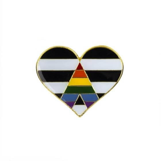 LGBTQ+ Ally Pride Heart Enamel Pin Pin PRIDE MODE