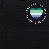 MLM Vincian Pride Heart "Say Gay" Protest Tee Tees PRIDE MODE