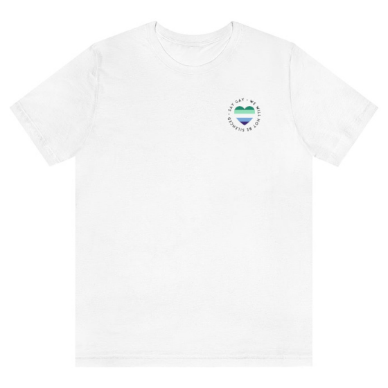 MLM Vincian Pride Heart "Say Gay" Protest Tee Tees PRIDE MODE