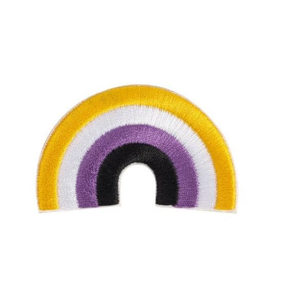 Non-binary Pride Rainbow Iron-on Embroidered Patch Embroidered Patch PRIDE MODE