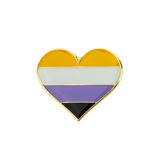 Nonbinary Pride Heart Enamel Pin Pin PRIDE MODE