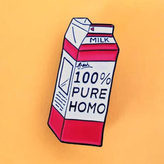 Pure Homo Milk Carton Enamel Pin Pin PRIDE MODE