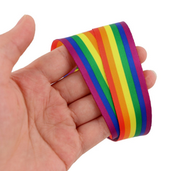 Rainbow Striped Pride Keychain Lanyard Lanyard PRIDE MODE