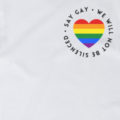 Rainbow Heart "Say Gay" Protest Tee Tees PRIDE MODE