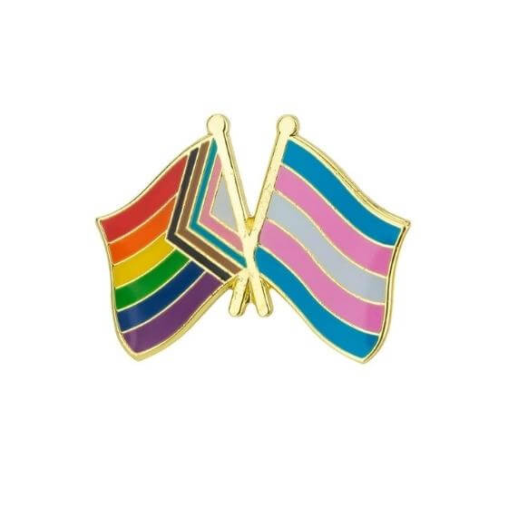 Transgender & Progress Pride Flags Enamel Pin Pin PRIDE MODE