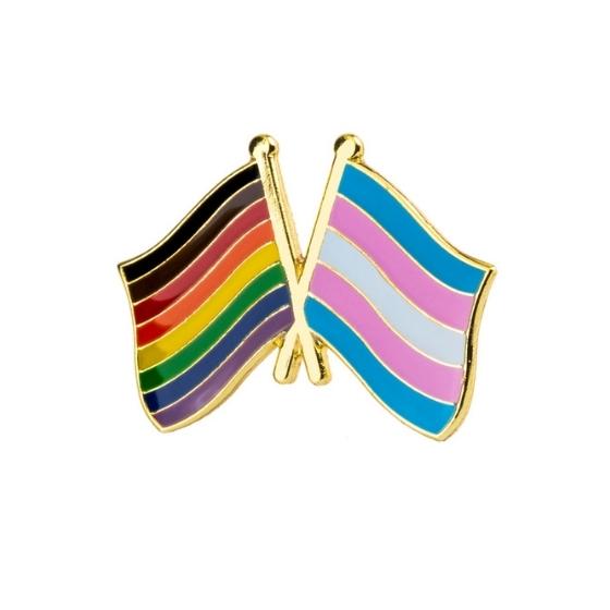Transgender & POC-Inclusive Rainbow Pride Flags Enamel Pin Pin PRIDE MODE