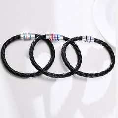 Asexual Pride Leather Rope Bracelet Bracelets PRIDE MODE