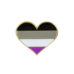 Asexual Pride Heart Enamel Pin Pin PRIDE MODE