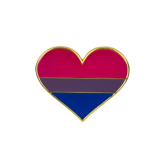 Bisexual Pride Heart Enamel Pin Pin PRIDE MODE