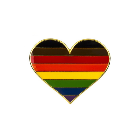 POC-Inclusive LGBTQ+ Pride Heart Enamel Pin Pin PRIDE MODE