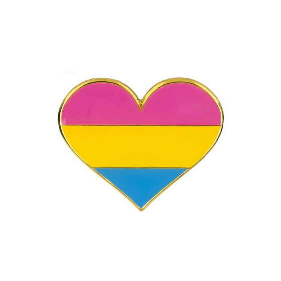 Pansexual Pride Heart Enamel Pin Pin PRIDE MODE
