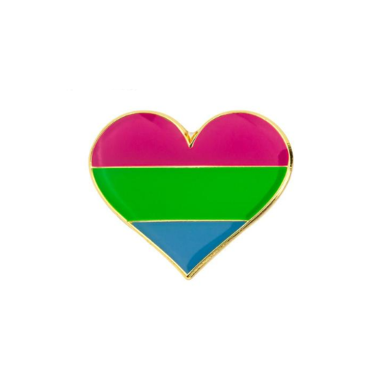 Polysexual Pride Heart Enamel Pin Pin PRIDE MODE