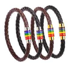 Rainbow Pride Leather Rope Bracelet Bracelets PRIDE MODE