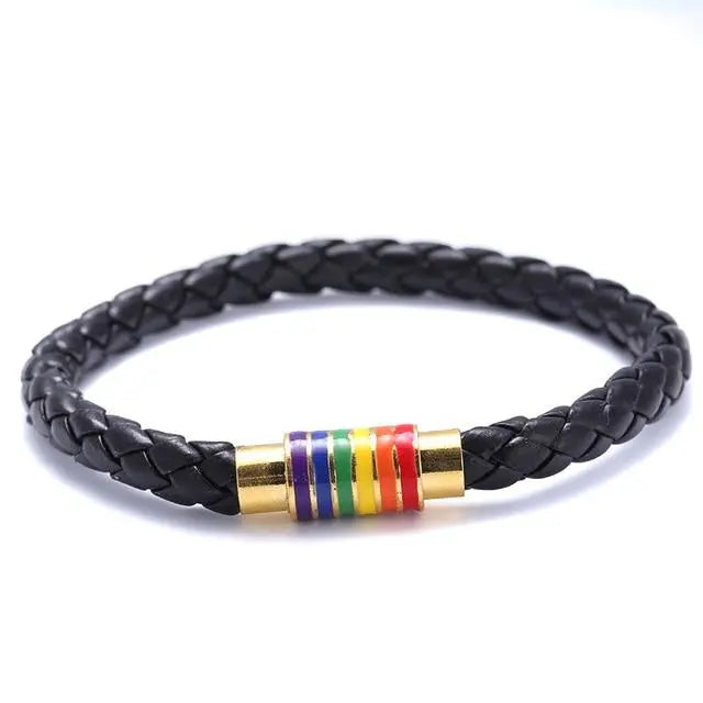 Rainbow Pride Leather Rope Bracelet Bracelets PRIDE MODE
