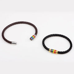 Rainbow Pride Leather Rope Bracelet Bracelets PRIDE MODE