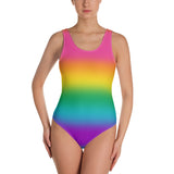 Bright Rainbow Ombre Pride Open-back Swimsuit One-piece Swimsuit PRIDE MODE