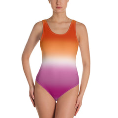 Lesbian Pride Ombre Open-back Swimsuit One-piece Swimsuit PRIDE MODE