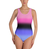 Omnisexual Pride Ombre Open-back Swimsuit One-piece Swimsuit PRIDE MODE