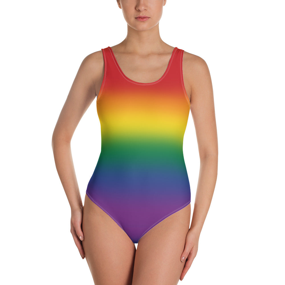 Rainbow Ombre Pride Open-back Swimsuit One-piece Swimsuit PRIDE MODE