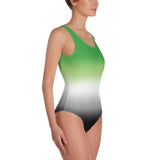 Aromantic Pride Ombre Open-back Swimsuit One-piece Swimsuit PRIDE MODE