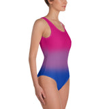 Bisexual Pride Ombre Open-back Swimsuit One-piece Swimsuit PRIDE MODE