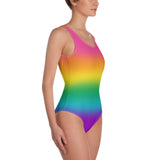 Bright Rainbow Ombre Pride Open-back Swimsuit One-piece Swimsuit PRIDE MODE