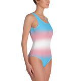 Transgender Pride Ombre Open-back Swimsuit One-piece Swimsuit PRIDE MODE