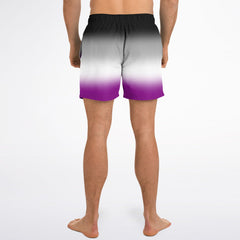 Asexual Pride Ombre Swim Shorts 2 Swim Trunks Men - AOP PRIDE MODE