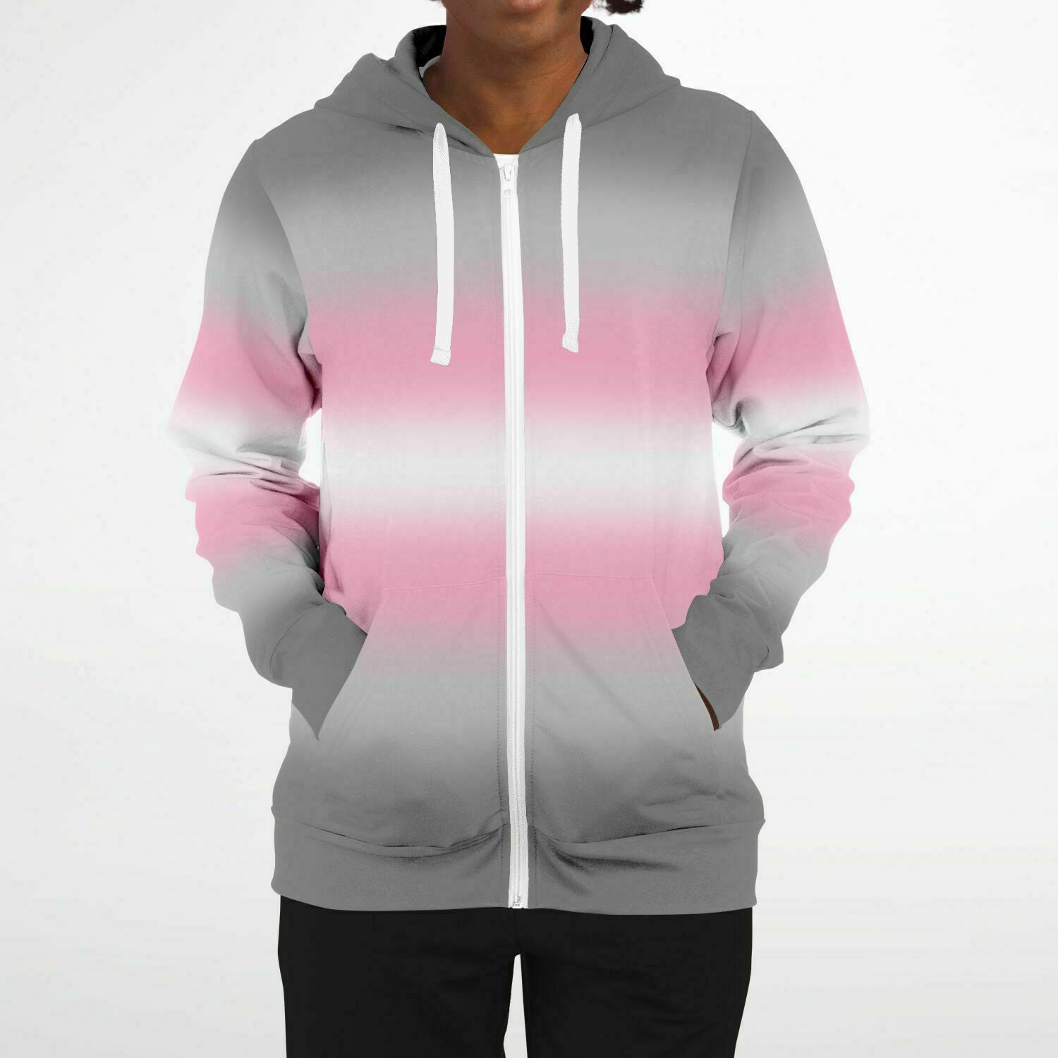 Demigirl Pride Ombre Full-Zip Hoodie Full-Zip Hoodie PRIDE MODE