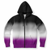 Asexual Pride Ombre Full-Zip Hoodie Full-Zip Hoodie PRIDE MODE