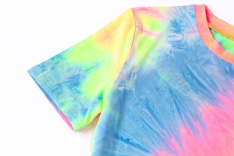 Rainbow Tie-Dye Bodycon T-shirt Dress Dress PRIDE MODE