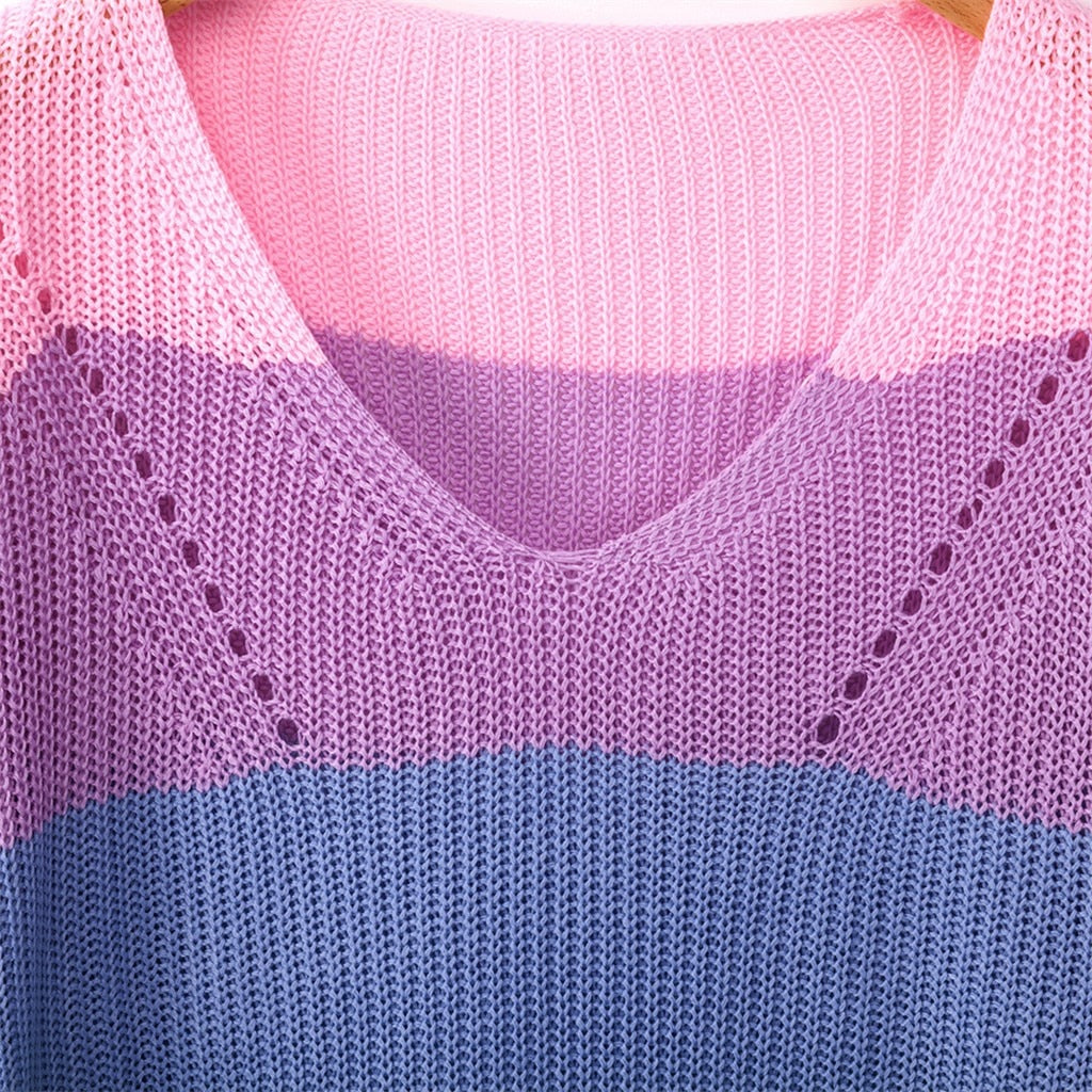 Pastel Rainbow Stripe Knit Sweater Sweater PRIDE MODE